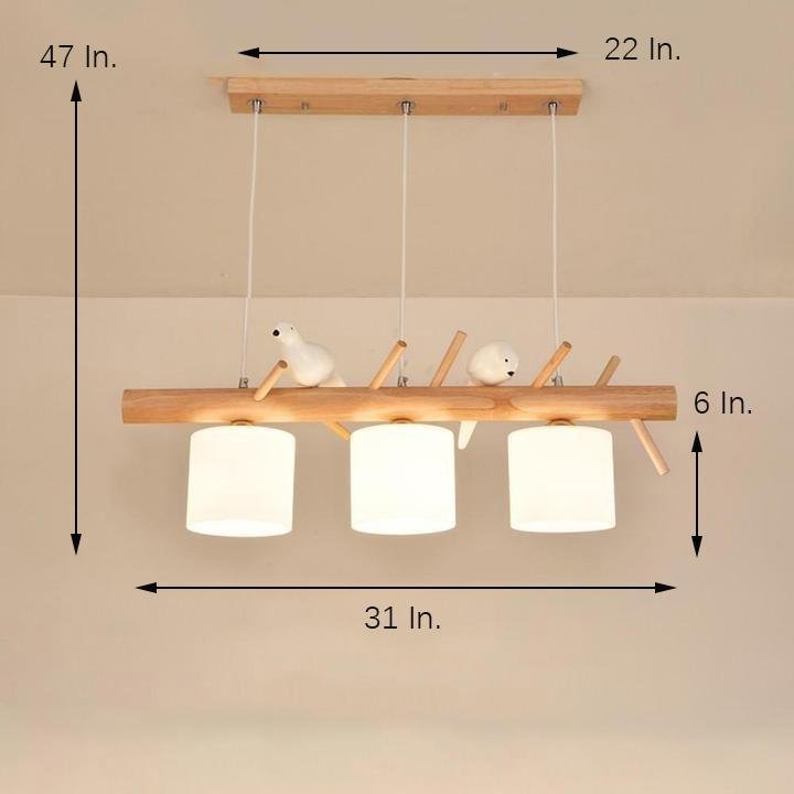 Rustic Island Kitchen Pendant Lighting Wood Bamboo Glass Pendant Lighting