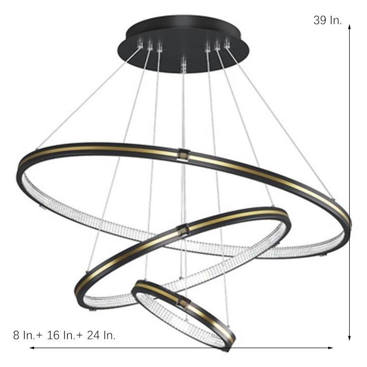 Stylish 3 Rings LED Chandelier