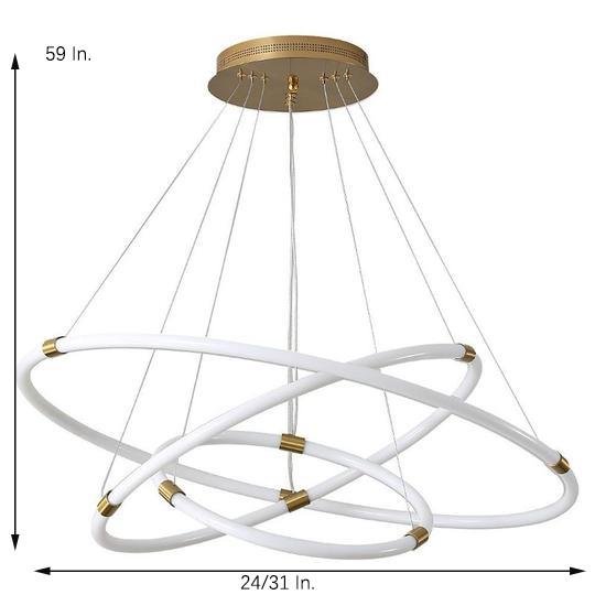 Surround Circle LED Chandelier: 2/3-Light, 4000K, Acrylic