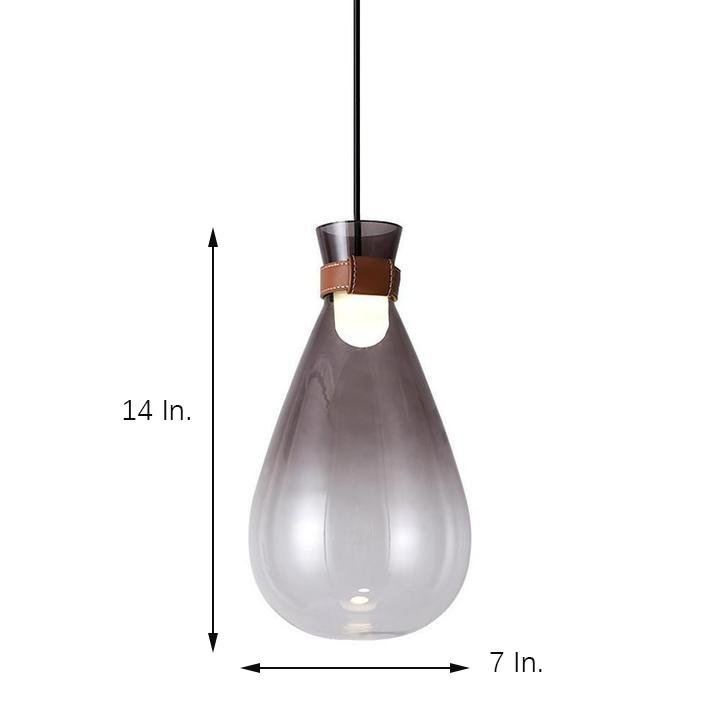 Industrial Teardrop Pendant Light Vintage Glass Metal LED Ceiling Light