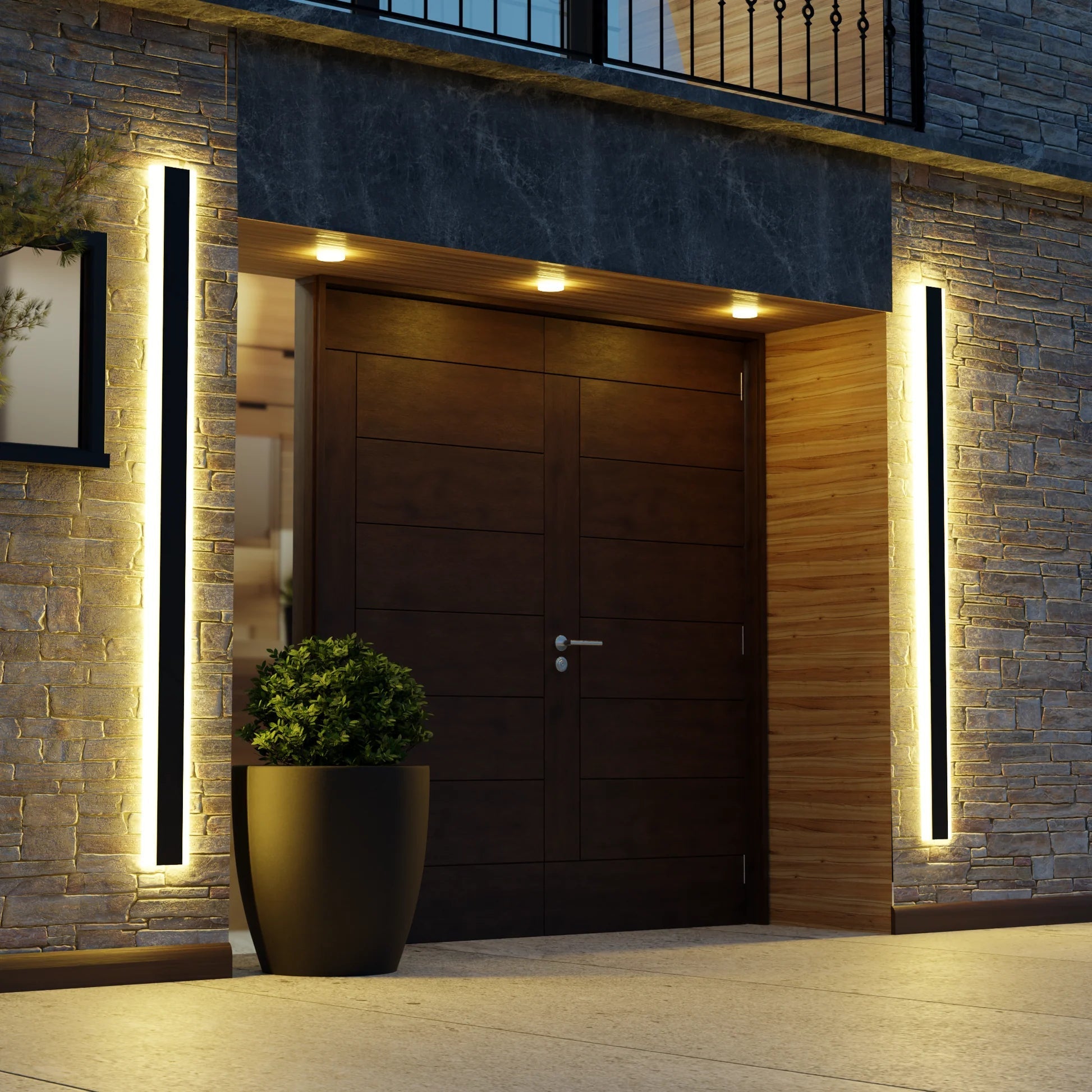 Linear LED Long Outdoor Wall Light Minimalist Exterior Wall Mount Lights Waterproof for Porch