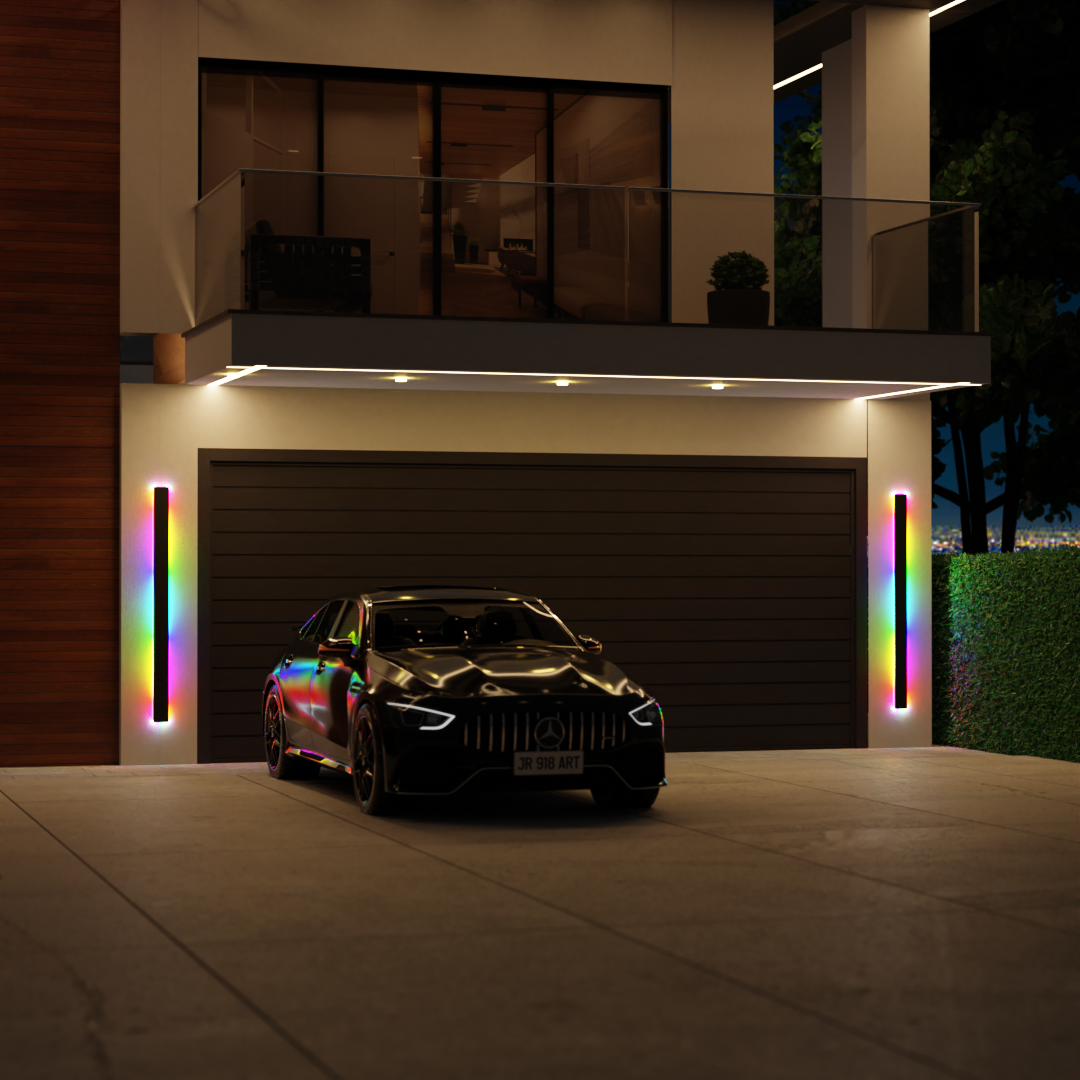 Linear LED Long Outdoor Wall Light Minimalist Exterior Wall Mount Lights Waterproof for Porch