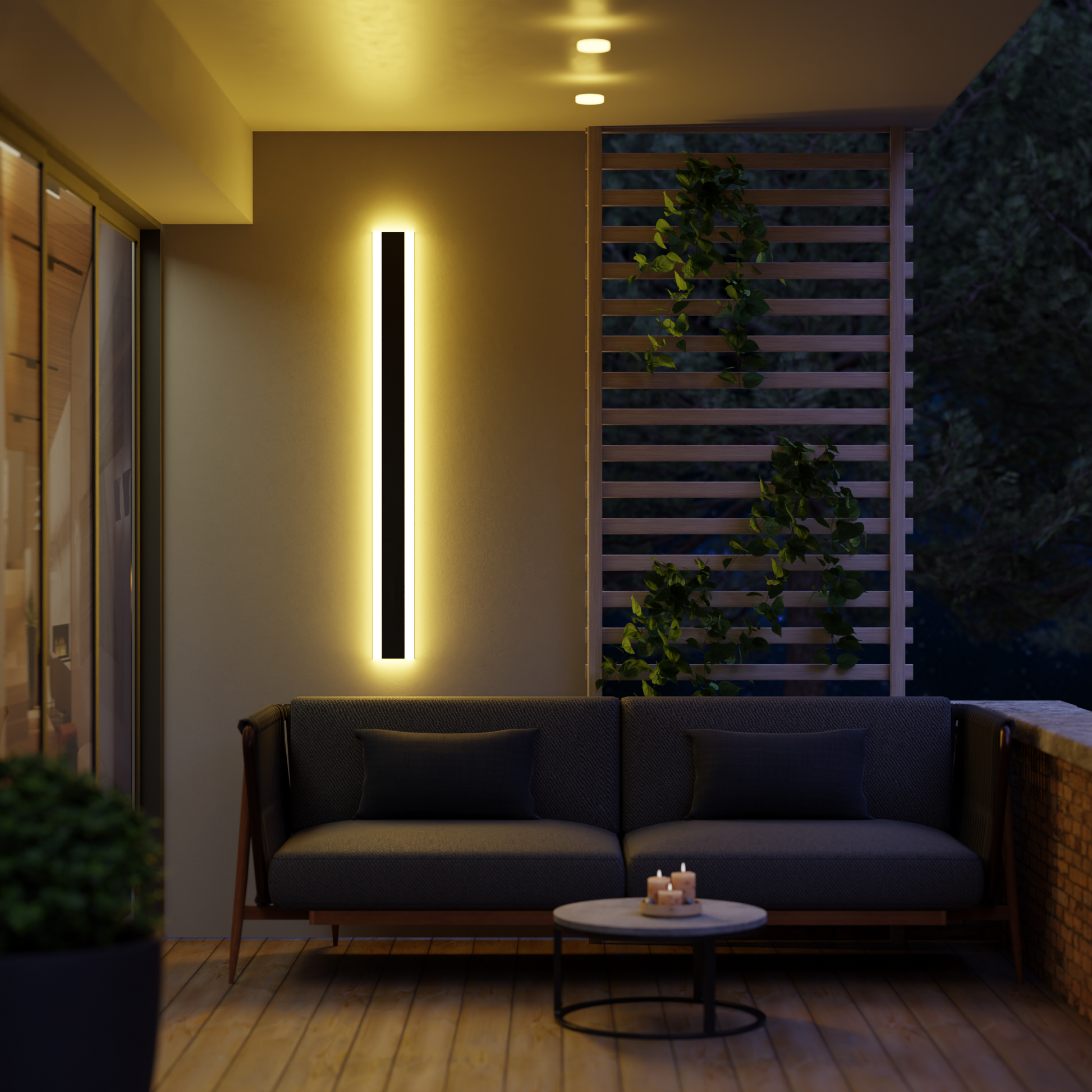 Linear LED Long Outdoor Wall Light Minimalist Exterior Wall Mount Lights Waterproof for Porch