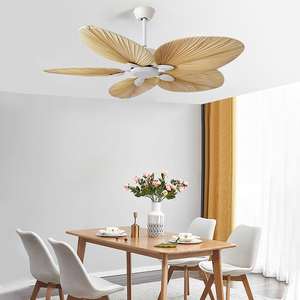 Palm Leaf Inverter Timed Silent 52'' Flush Mount Ceiling Fan Modern Fans