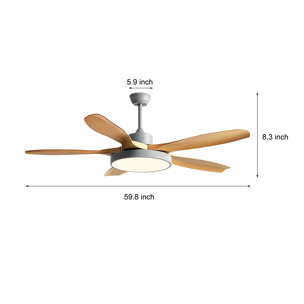 60 Inch Ceiling Fan with Lights and Remote Control Nordic Ceiling Fan Lamp with Silent Inverter