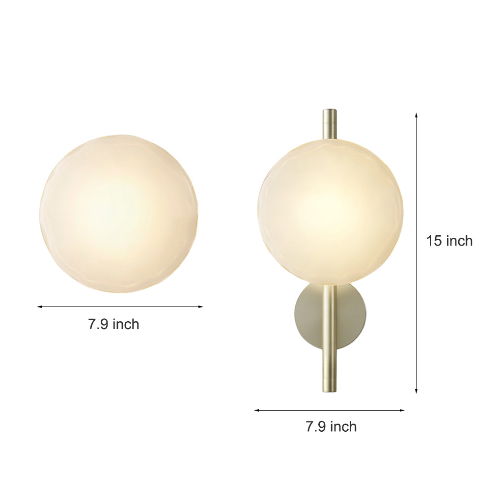 Round Glass Shell Design Wall Sconce Modern Bedside & Study Wall Lamp