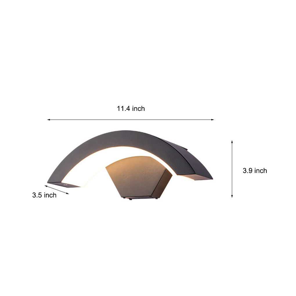 Classic Curved Glow LED Wall Light Outdoor Downlights Porch Wall Mounted Sconce