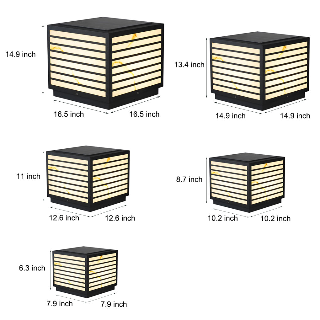 Square IP65 Waterproof LED Solar Modern Outdoor Deck Post Lights Pillar Light