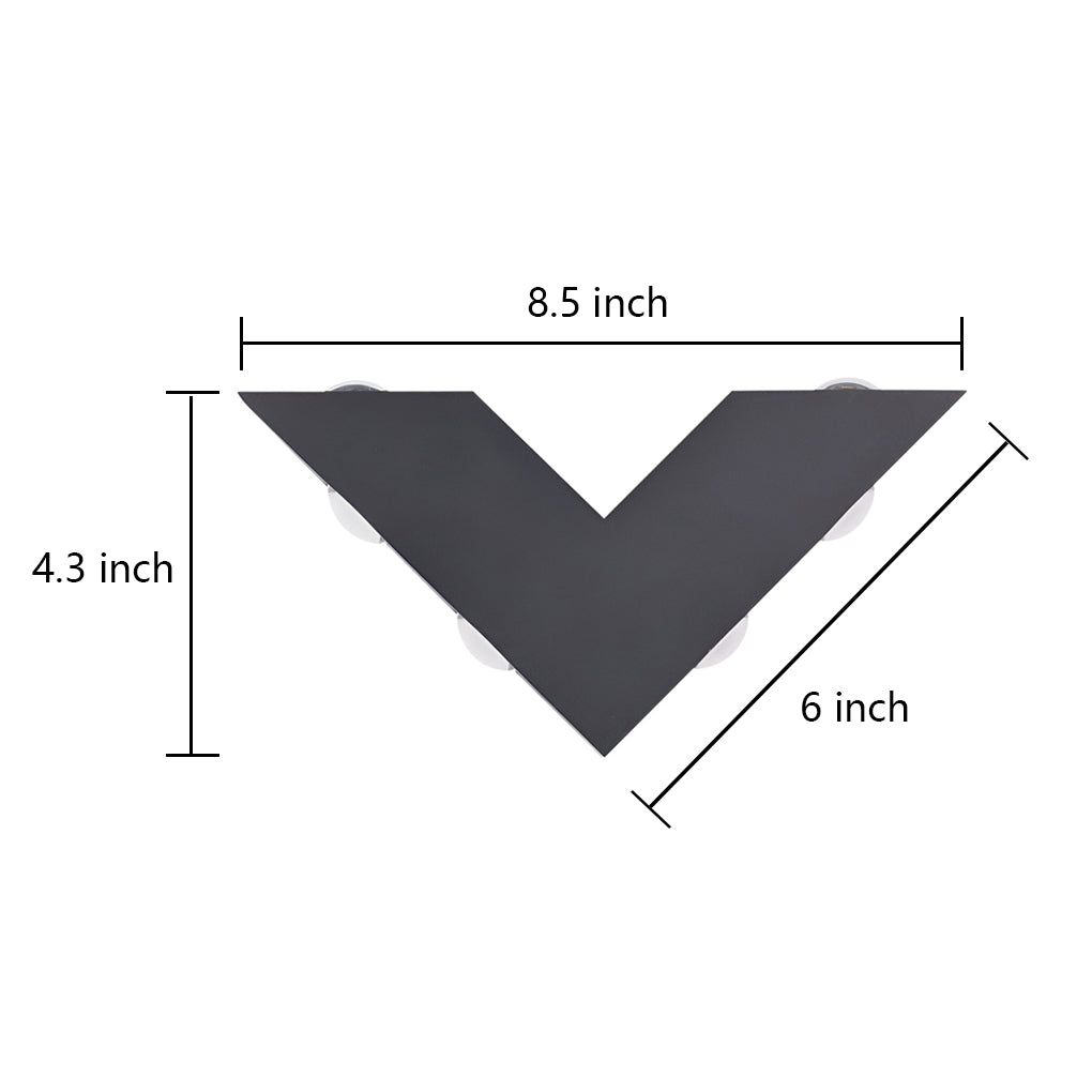 V-shaped Waterproof LED Black Modern Outdoor Wall Lamp Wall Washer Light