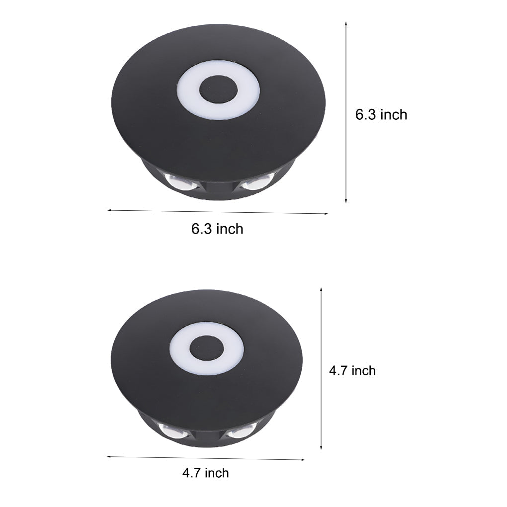 Round Waterproof LED Black Modern Wall Washer Light Wall Sconce Lighting