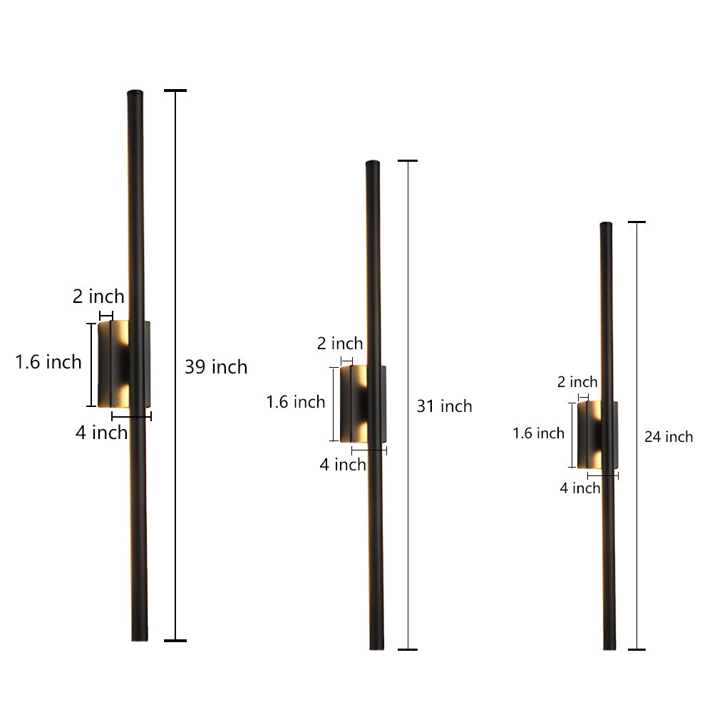 Electroplated Metal Strip LED Modern Wall Sconce Lighting Wall Lamp