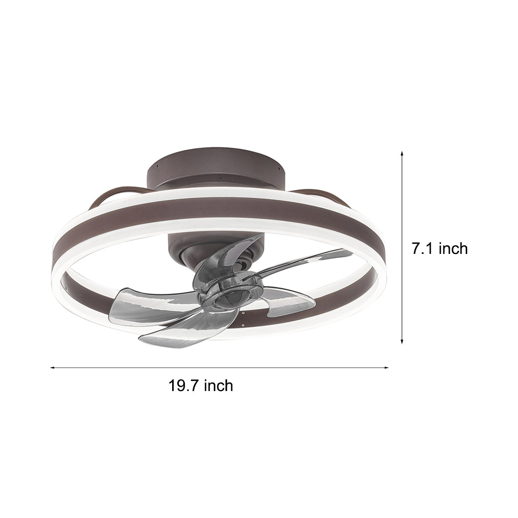 Round Stepless Dimming LED 360° Rotating Modern Ceiling Fan Light