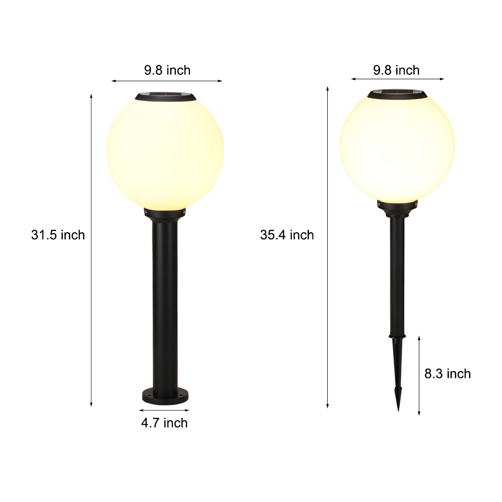 Waterproof Round LED Three Step Dimming Modern Solar Pathway Lights