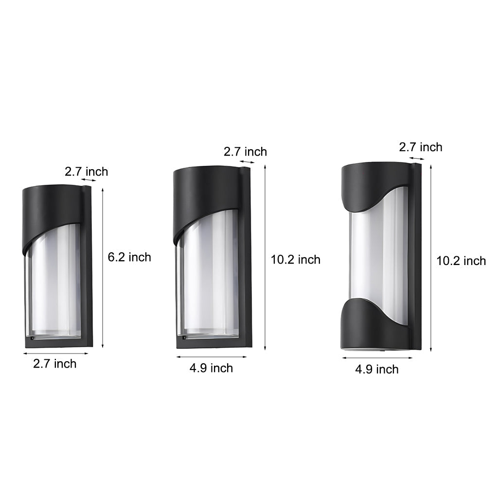 Creative Waterproof LED Black Modern Outdoor Wall Lamp Exterior Lights