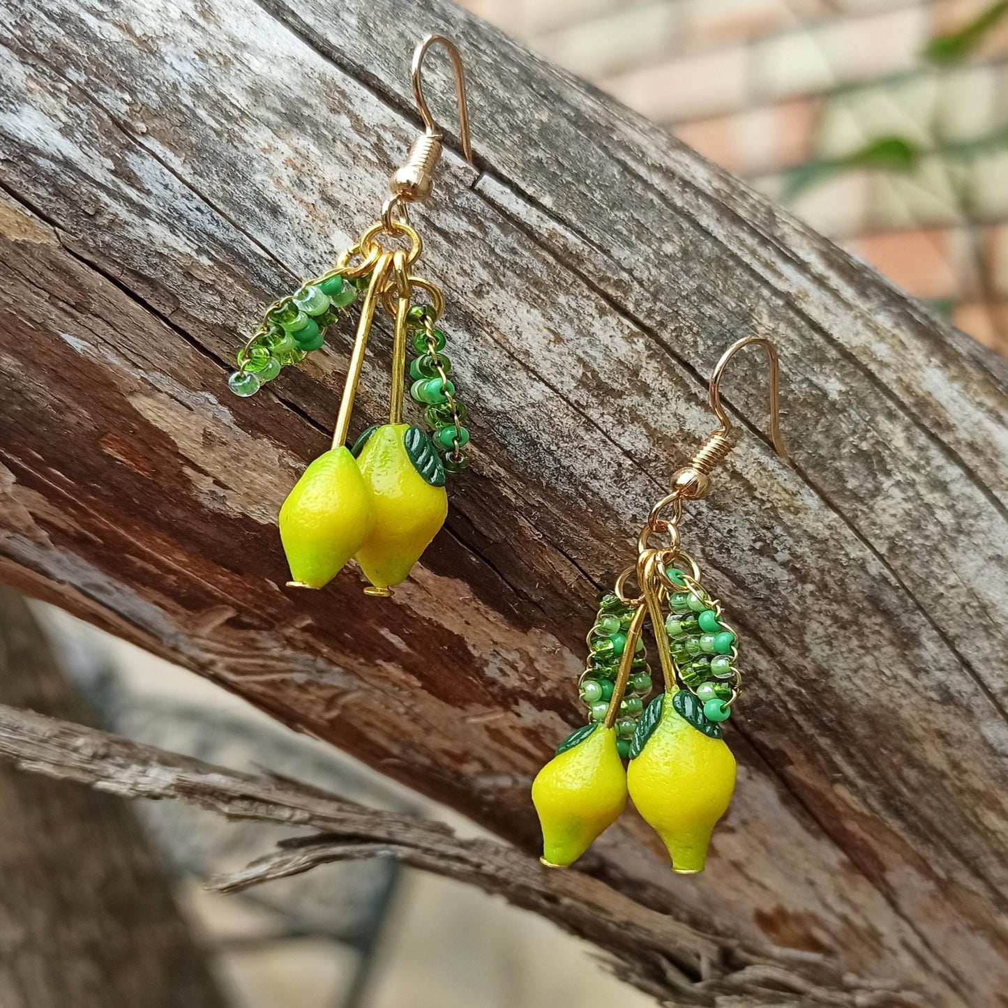 Lemon Drop Fruit Earrings | Handmade Polymer Clay Miniature Citrus Dangle Jewelry