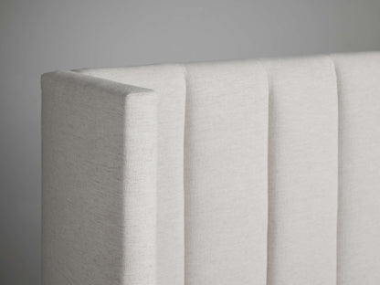 Wyller Channel-Stitched Extended Headboard Bed with Low Footboard
