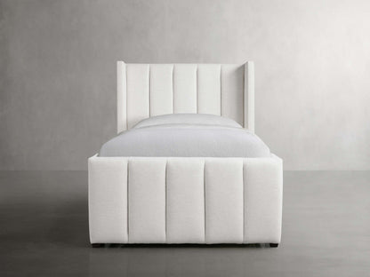 Wyller Channel-Stitched Twin Bed with High Footboard