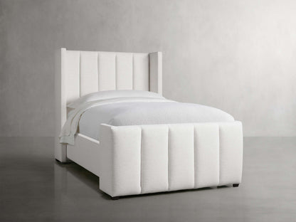 Wyller Channel-Stitched Twin Bed with High Footboard