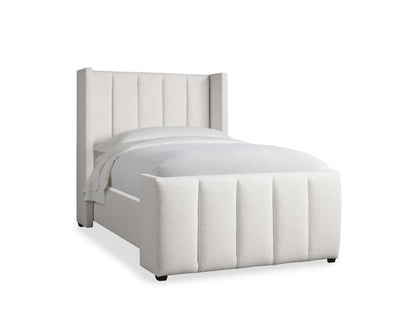 Wyller Channel-Stitched Twin Bed with High Footboard