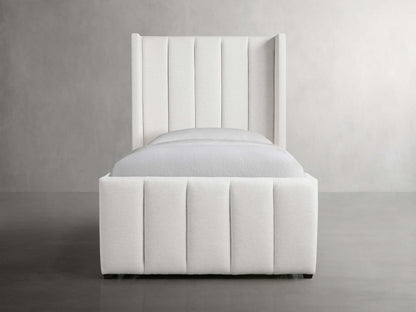 Wyller Channel-Stitched Twin Bed with High Footboard
