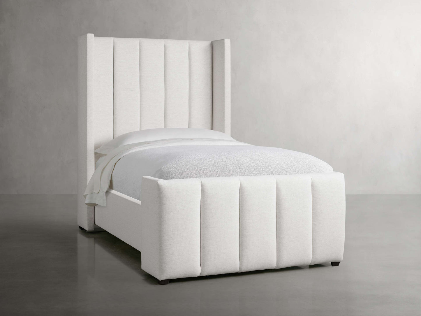 Wyller Channel-Stitched Twin Bed with High Footboard