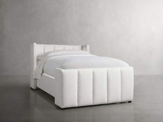 Wyller Channel-Stitched Twin Bed with High Footboard