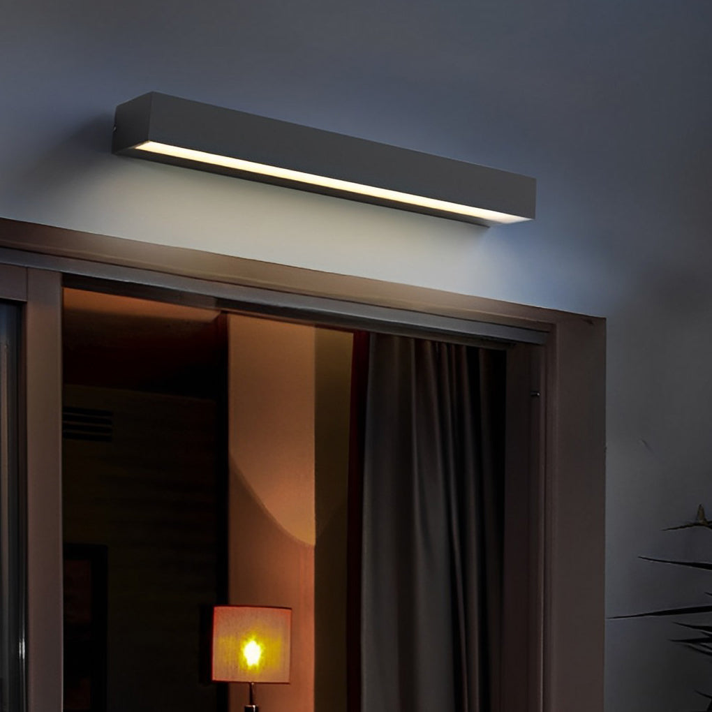 Minimalist Strip Waterproof LED Black Modern Outdoor Wall Washer Light