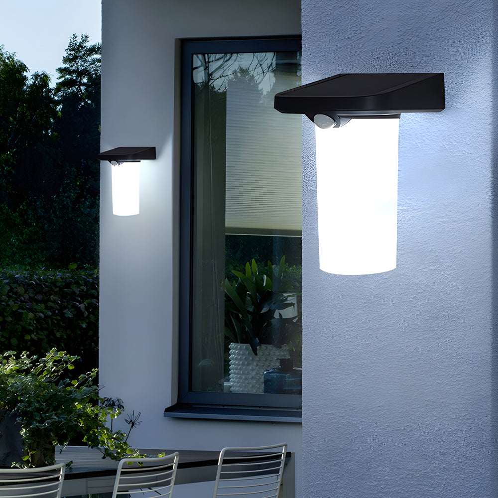 Modern LED Black Outdoor Solar Wall Lights with Motion Sensor