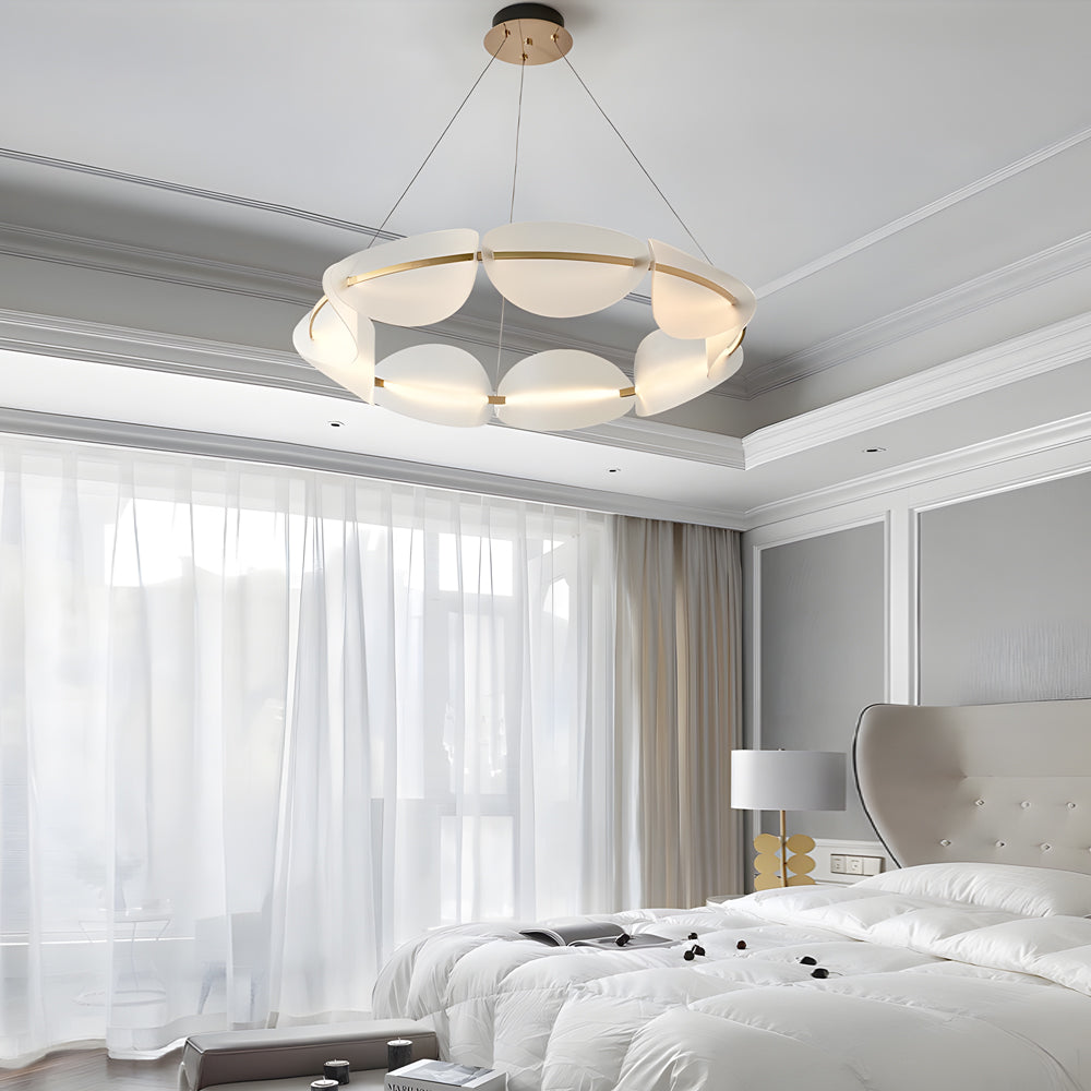 White Petal Ring Chandelier