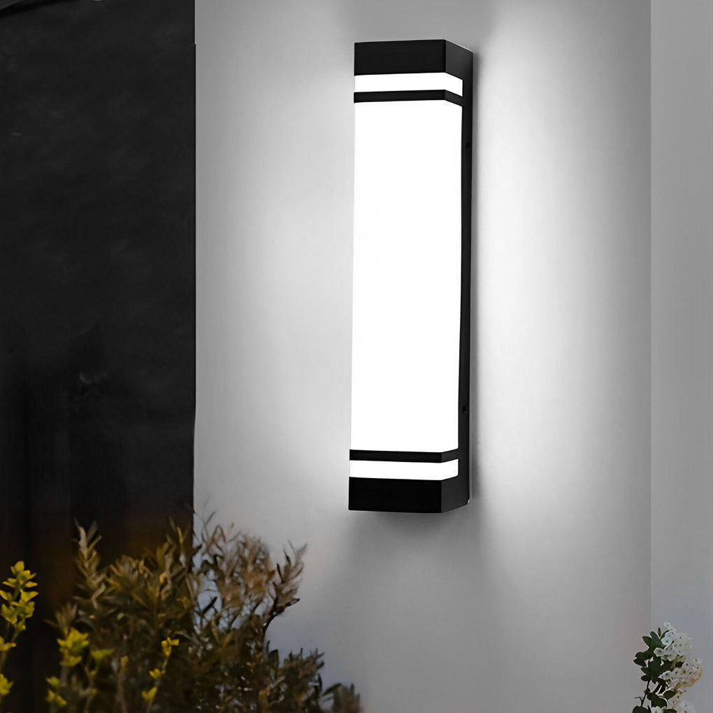 Waterproof Strip LED Black Modern Outdoor Wall Light Fixture Wall Lamp