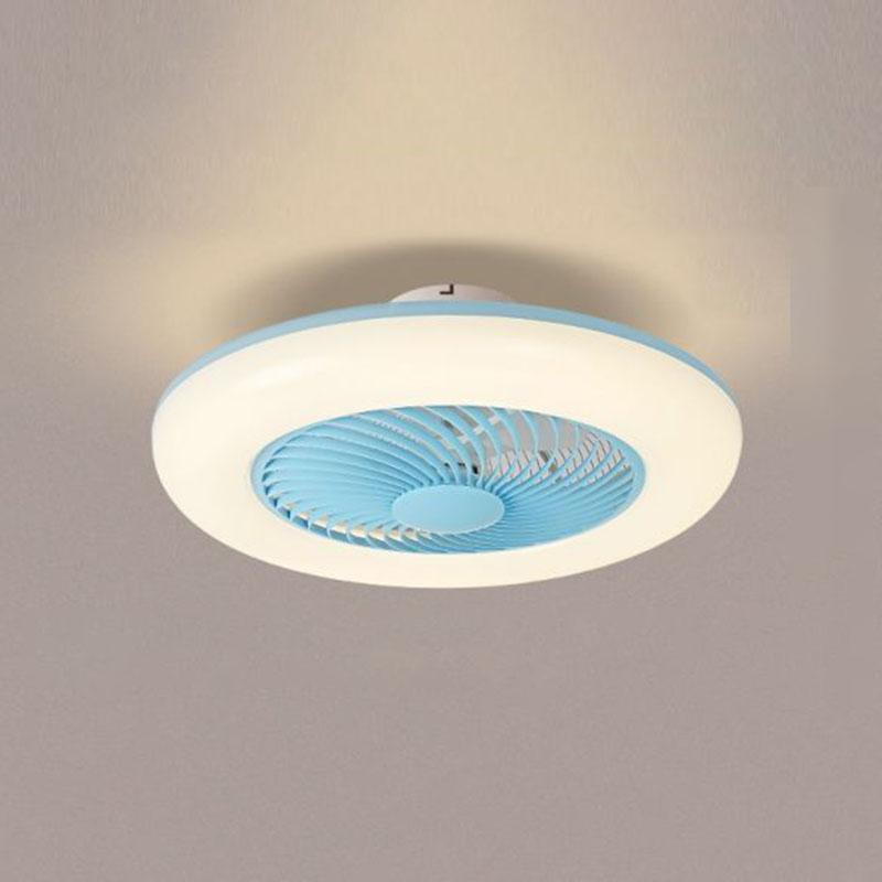 Modern Round Flush Mount Bladeless Ceiling Fans with LED Lights