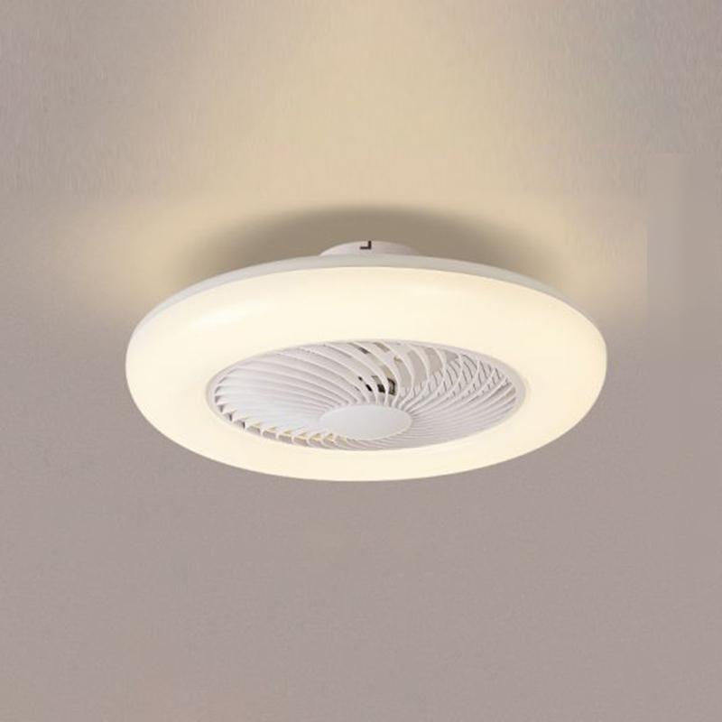 Modern Round Flush Mount Bladeless Ceiling Fans with LED Lights