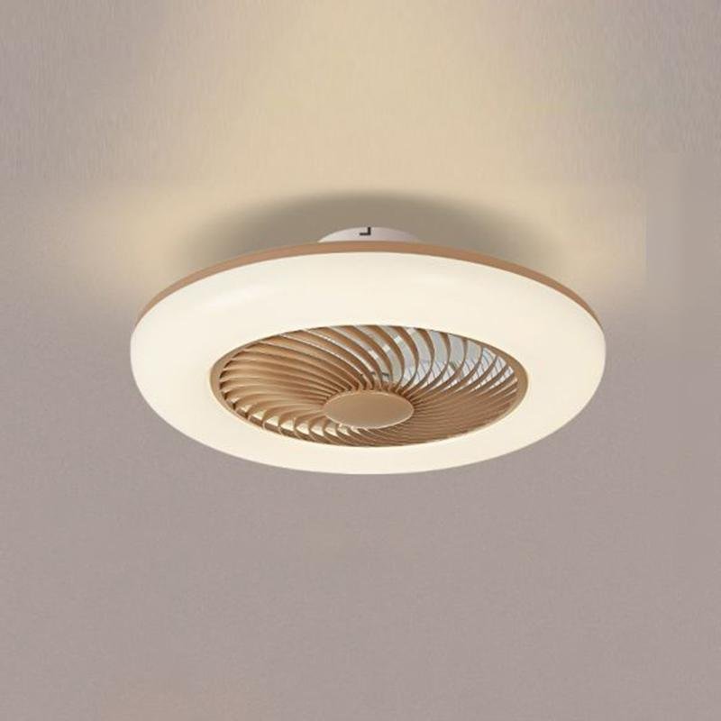 Modern Round Flush Mount Bladeless Ceiling Fans with LED Lights