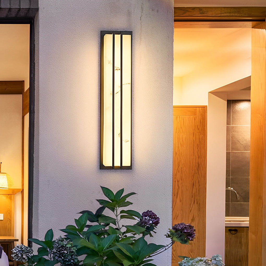 Minimalist Resin Waterproof LED Black Modern Outdoor Wall Light Fixture