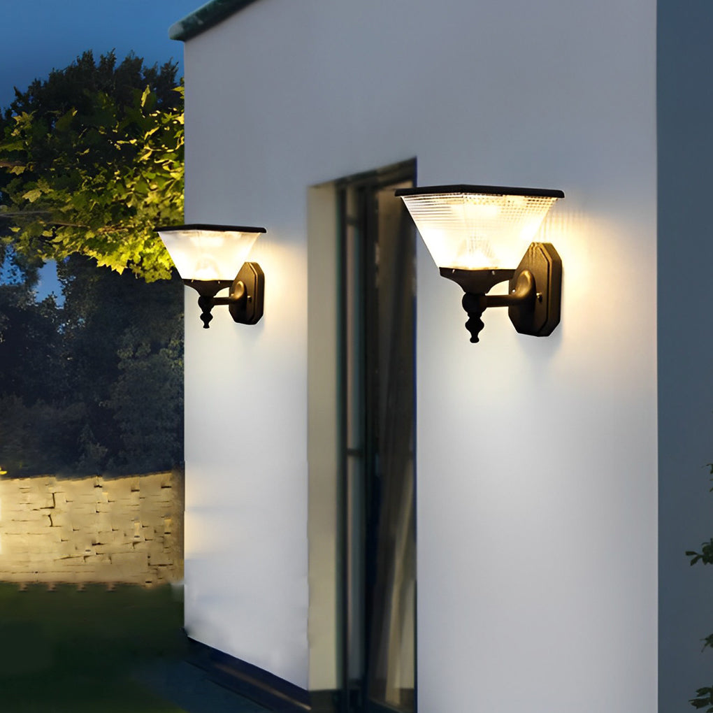 1-Light Black LED Dusk to Dawn Solar Outdoor Wall Light