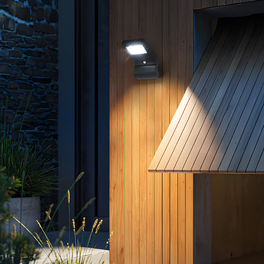 Outdoor Black LED Solar Wall Lights