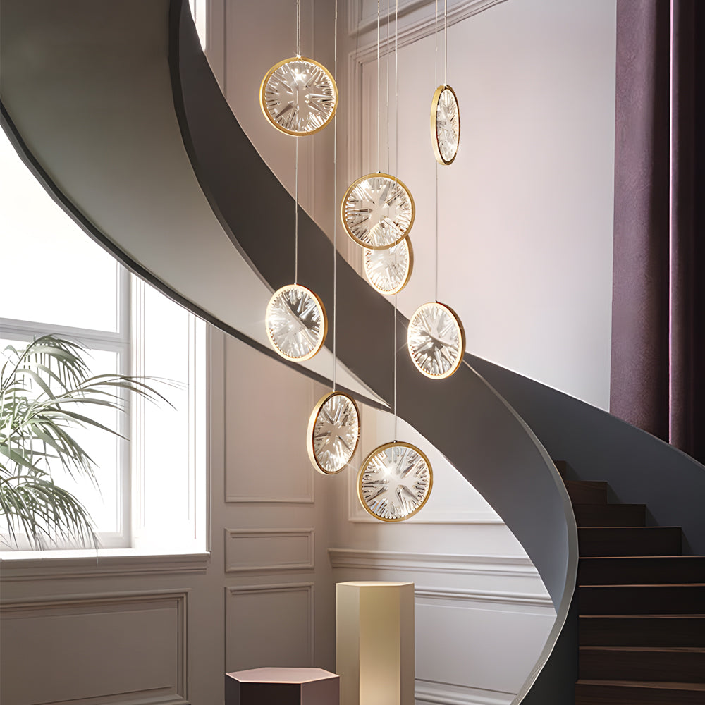 Gold Crystal Staircase Chandelier