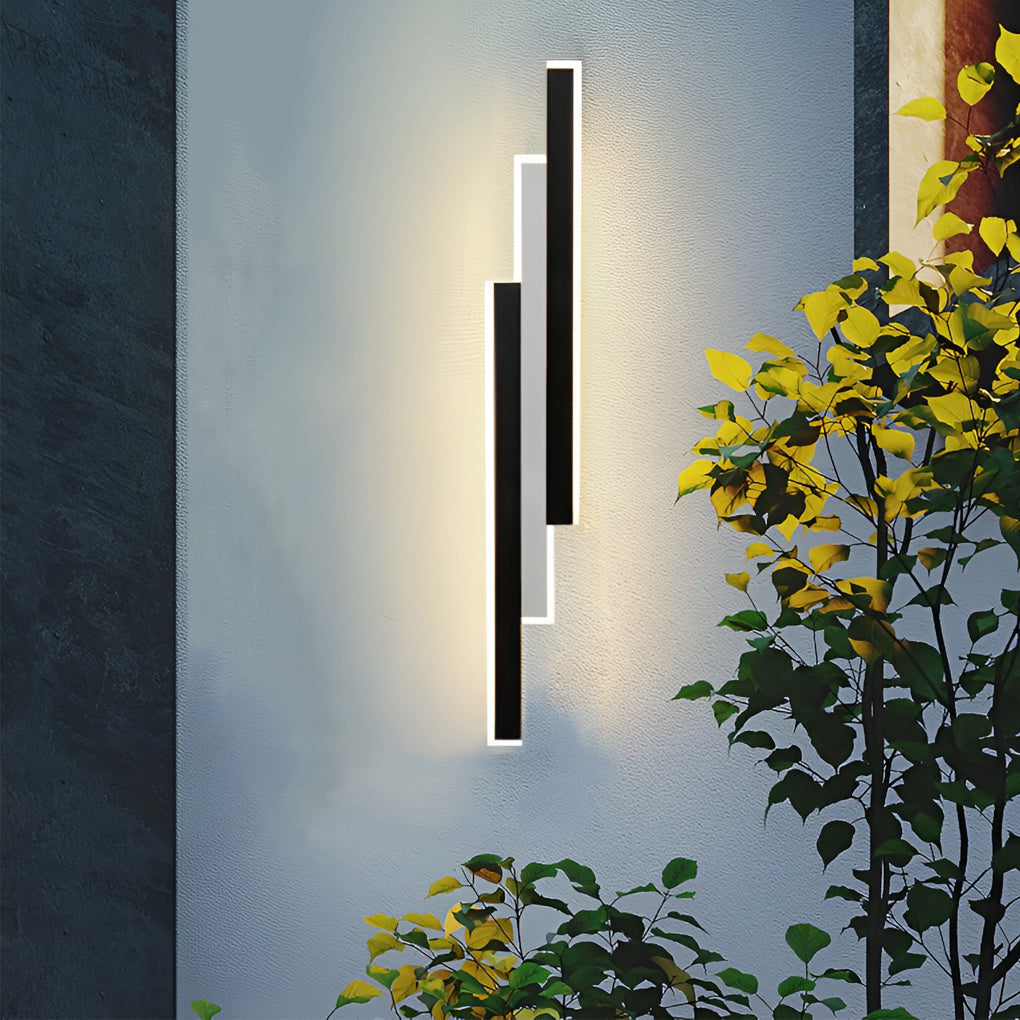 3-light Combined Linear Wall Lights 3-LED Rectangle Bar Outdoor Wall Light