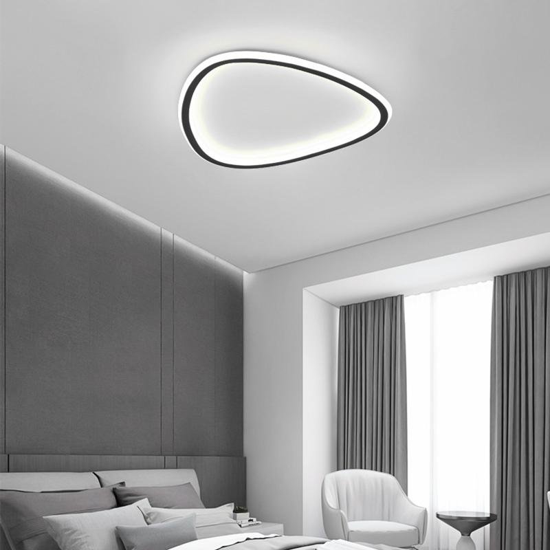 Black Abstract Shaped Industrial Flush Mount Bedroom Ceiling Lights