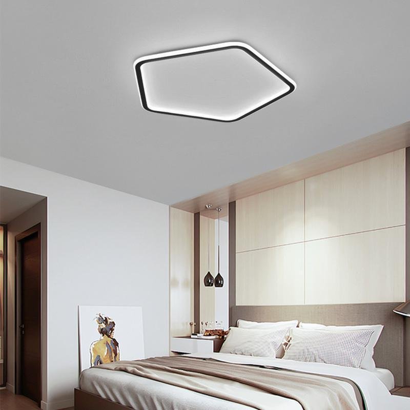 Nordic Hexagon Modern Flush Mount Lights Black Iron Ceiling Lights