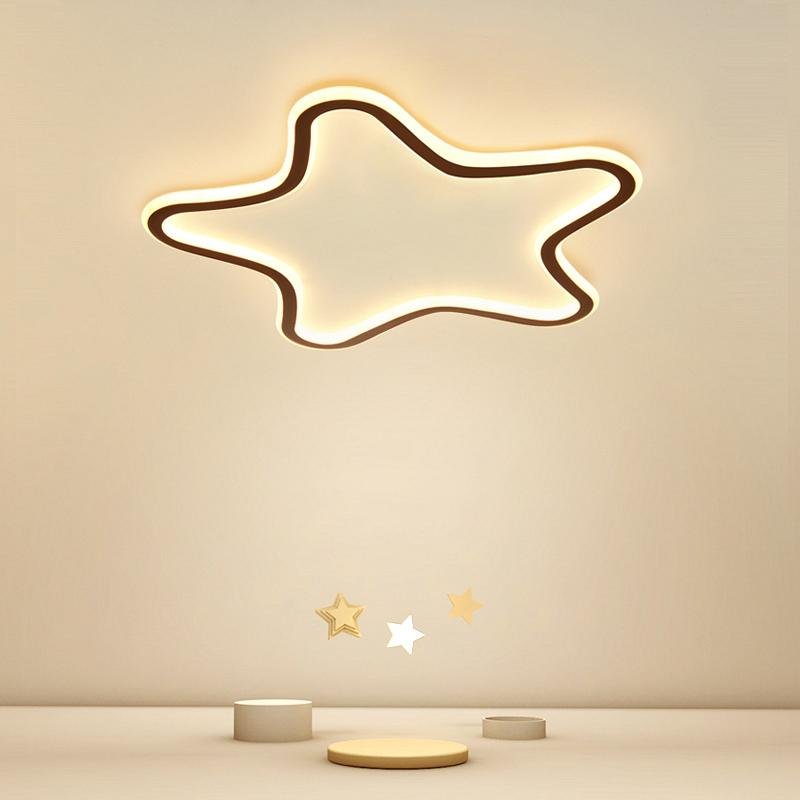 Modern Starfish Shaped Black Flush Mount Ceiling Lights Dimmable LED Ceiling Lights