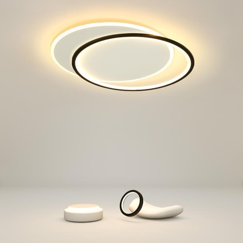 White Black Flush Mount Ceiling Lights Modern Overlapped Round Lights