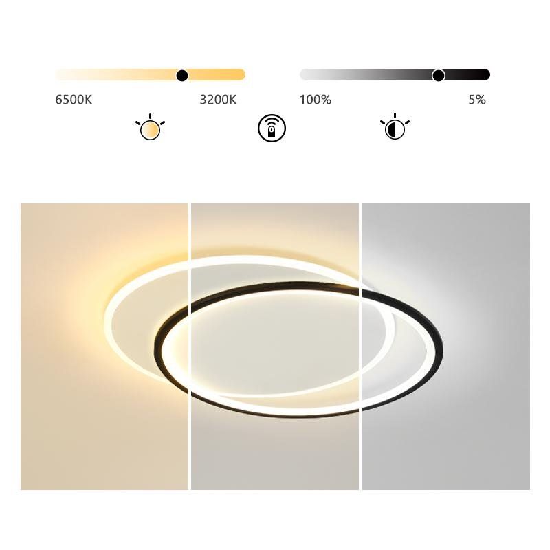 White Black Flush Mount Ceiling Lights Modern Overlapped Round Lights