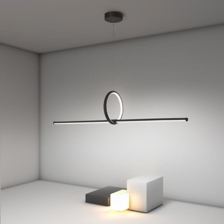 Strip and Round Black Pendant Light Modern PMMA Pendant Lighting