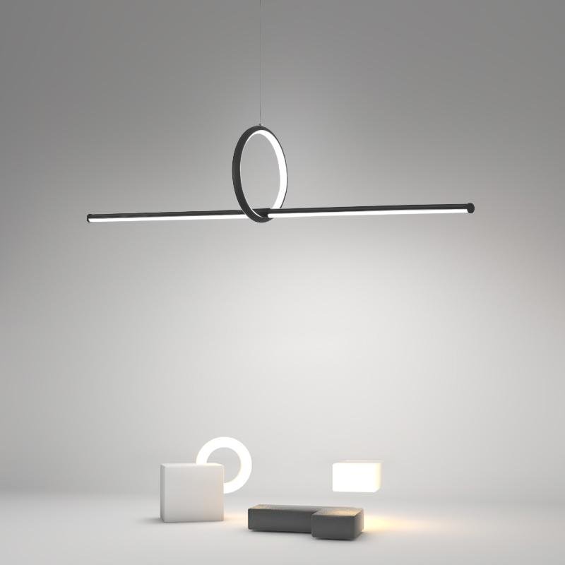 Strip and Round Black Pendant Light Modern PMMA Pendant Lighting