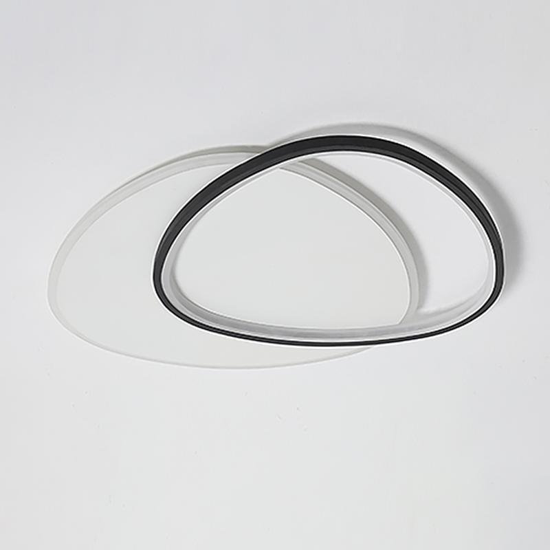 White Black Flush Mount Lights Unique Circle Iron Acrylic Lights