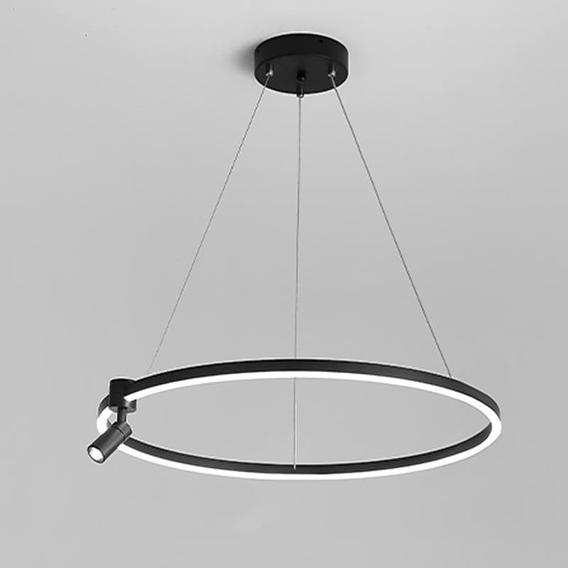 Simple Linear Modern Chandeliers Adjustable Angle Spotlight Circle Chandelier