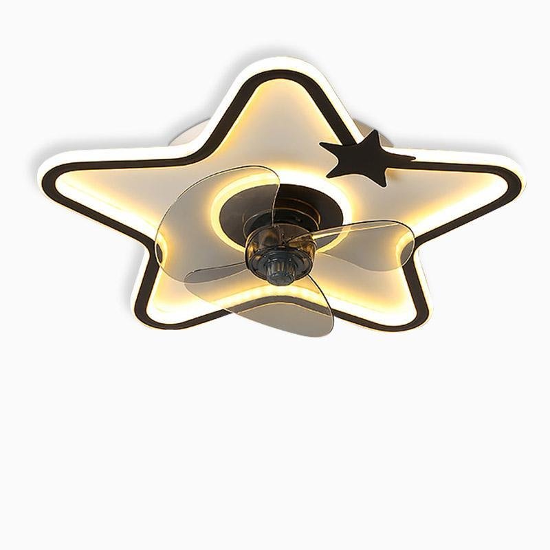 LED Star Shaped Flush Mount Kids Ceiling Fans with Lights and Remote