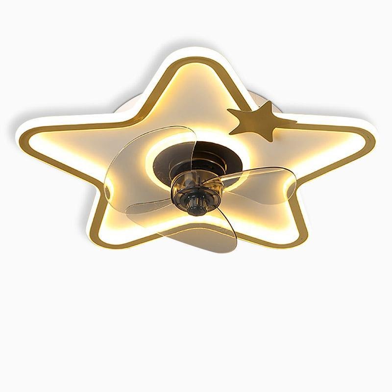 LED Star Shaped Flush Mount Kids Ceiling Fans with Lights and Remote