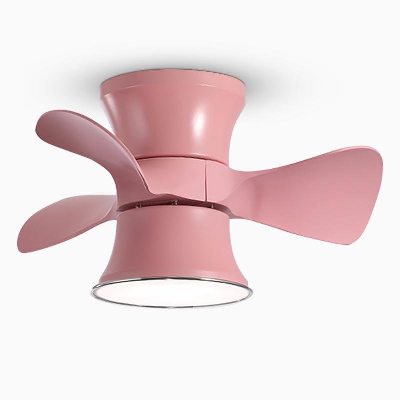 3-Curved Blade Small Ceiling Fan with LED Light